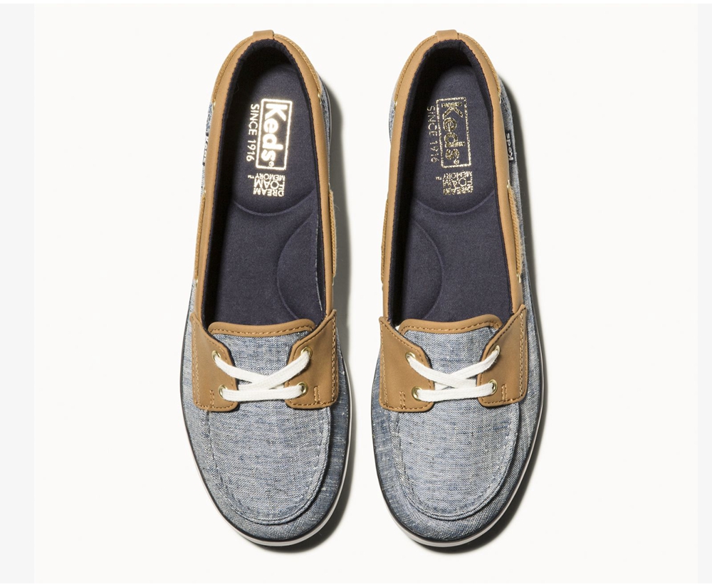 Keds Slip Ons Damen Navy - Charter Airy Chambray - SOJ-324719